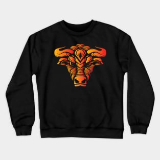 Angry Bull Head Design Crewneck Sweatshirt